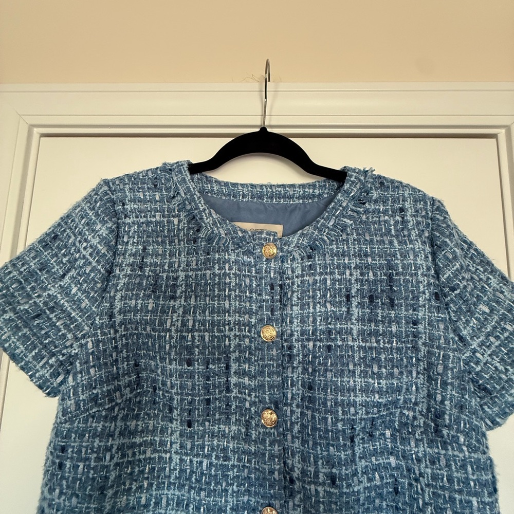 NWOT LOFT Blue Tweed Dress - Picture 5 of 7